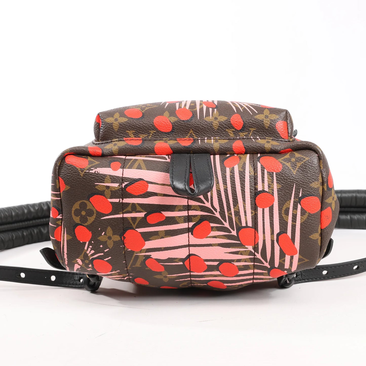 Sac à dos Louis Vuitton Palm Springs Monogram Jungle Dots PM marron et rose