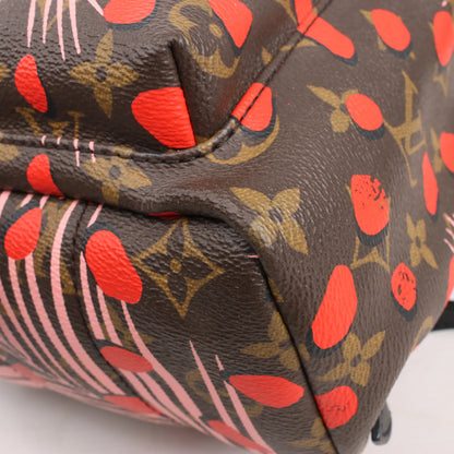 Sac à dos Louis Vuitton Palm Springs Monogram Jungle Dots PM marron et rose