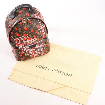 Sac à dos Louis Vuitton Palm Springs Monogram Jungle Dots PM marron et rose