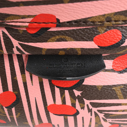 Sac à dos Louis Vuitton Palm Springs Monogram Jungle Dots PM marron et rose