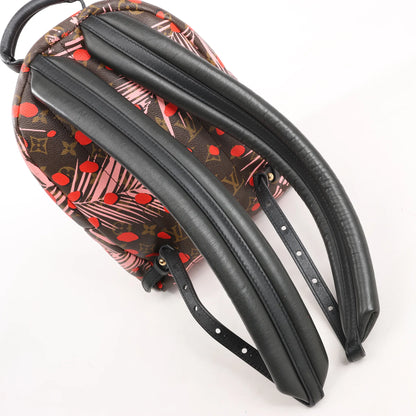 Sac à dos Louis Vuitton Palm Springs Monogram Jungle Dots PM marron et rose