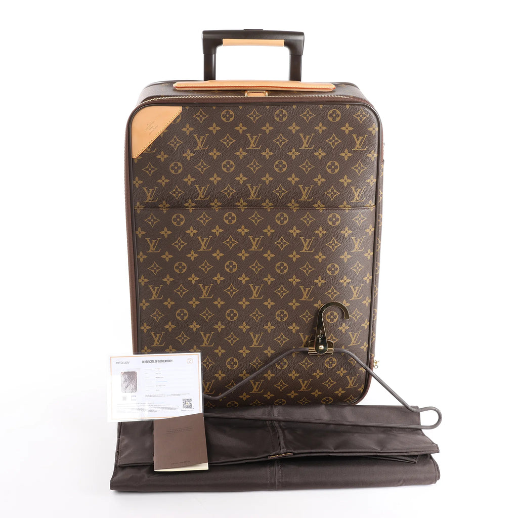Louis Vuitton Pegase 55 Monogram Suitcase Travel Bag in Brown