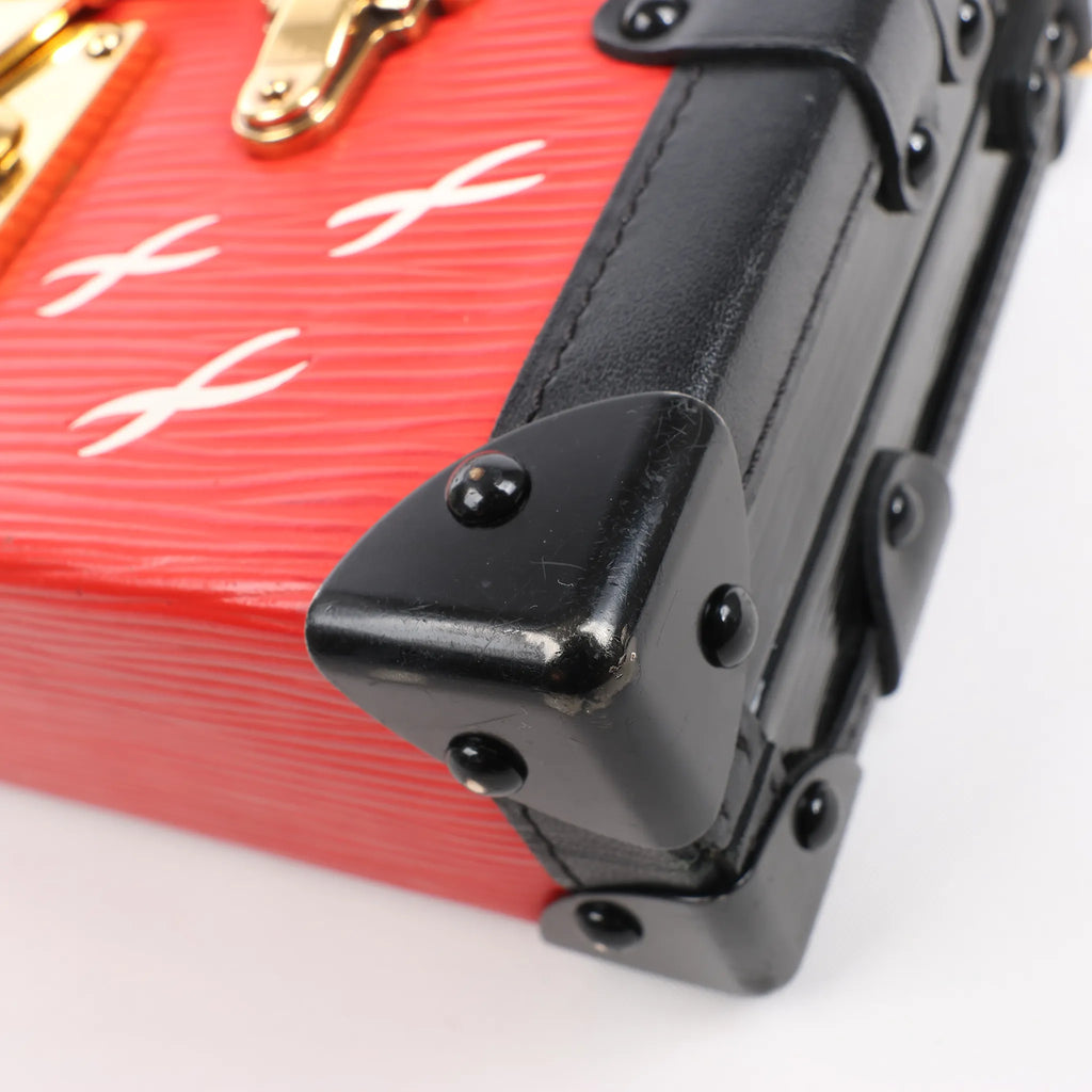 Bolso de hombro Louis Vuitton Petite Mull Epi de piel en rojo y negro M54651
