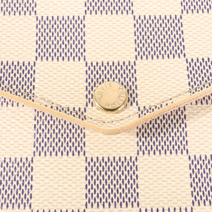 Louis Vuitton Damier Azur Pochette Pochette Félicie Crossbody Bag in Beige N63106