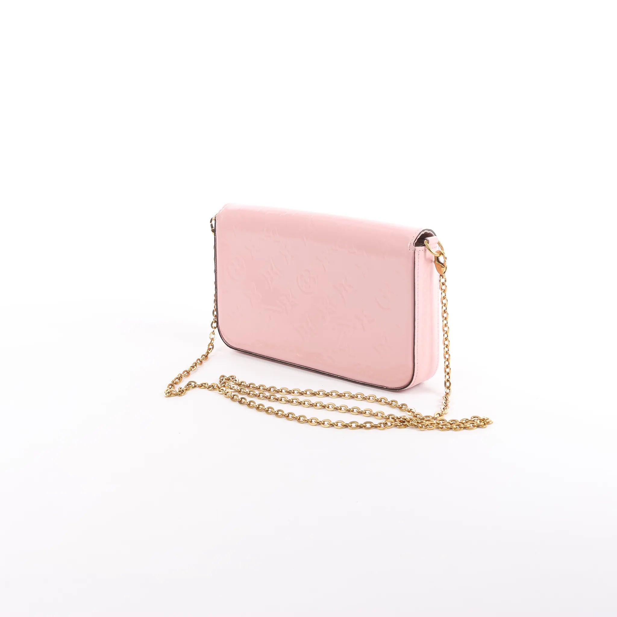 Louis Vuitton Pochette Félicie Vernis Leather Crossbody Bag in Pink