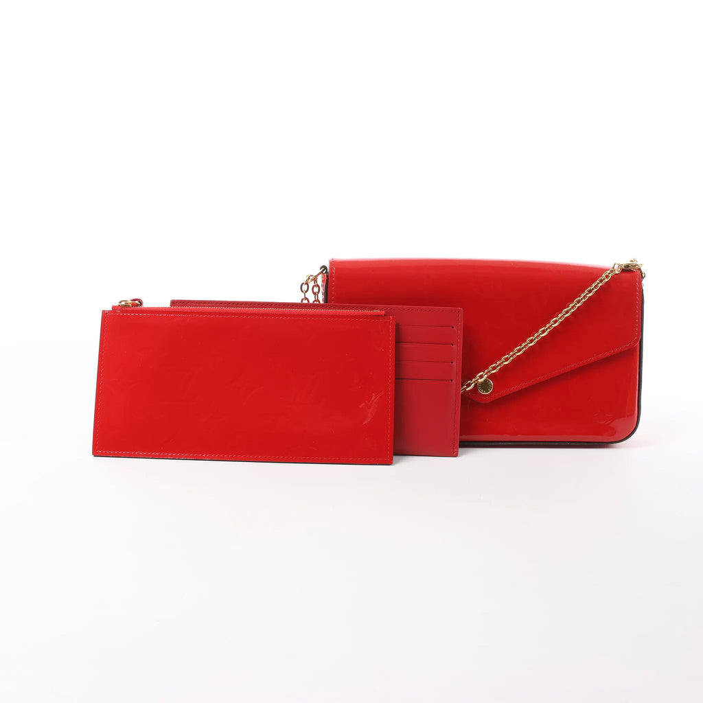 Louis Vuitton Pochette Félicie Vernis Leather Crossbody Bag in Red M61293