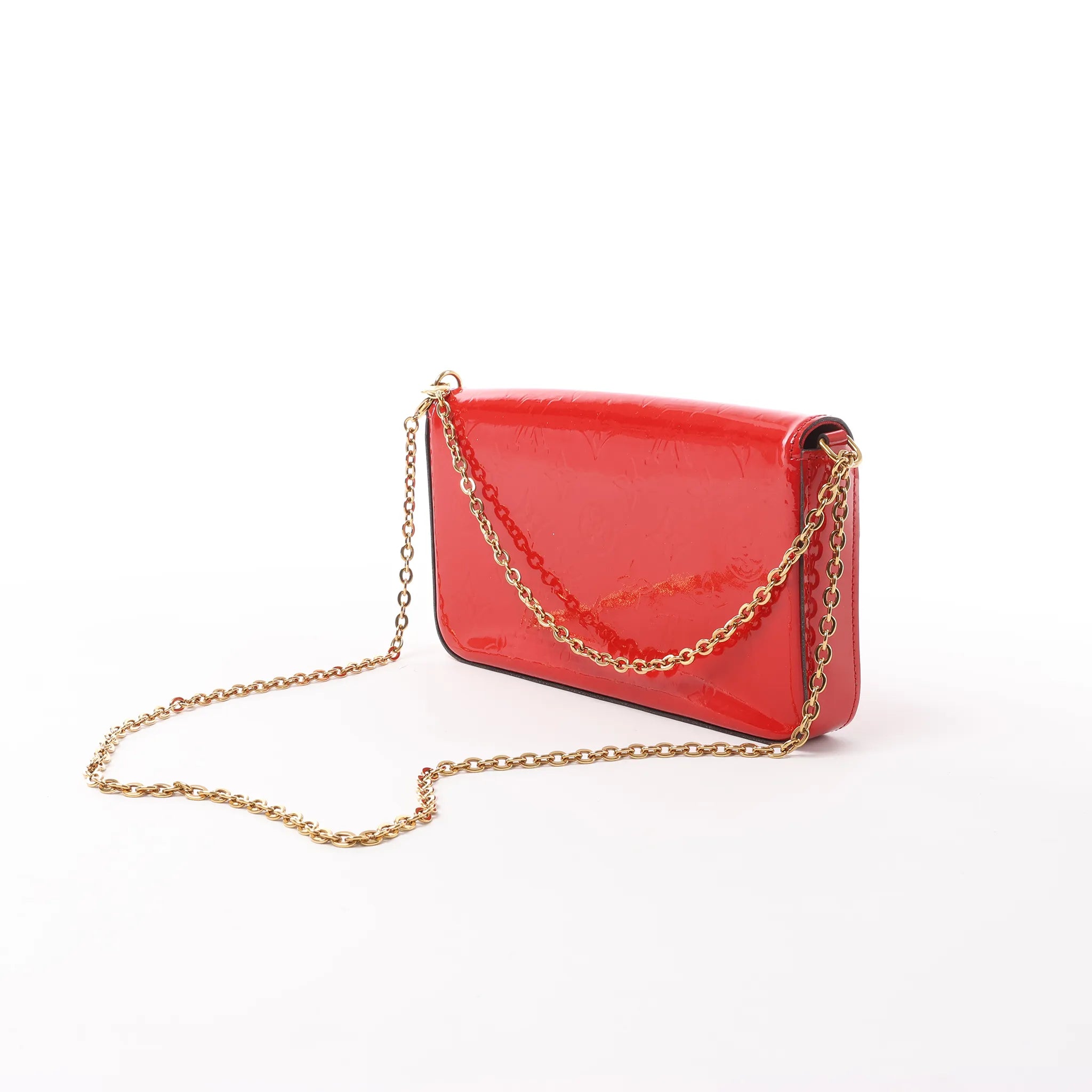 Louis Vuitton Pochette Félicie Vernis Leather Crossbody Bag in Red M61293