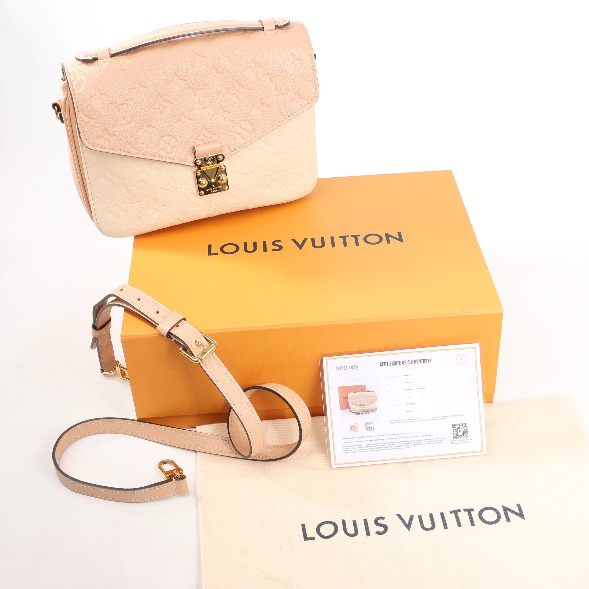 Louis Vuitton Pochette Metis MM Monogram Empreinte Crossbody Bag in Pink M44300