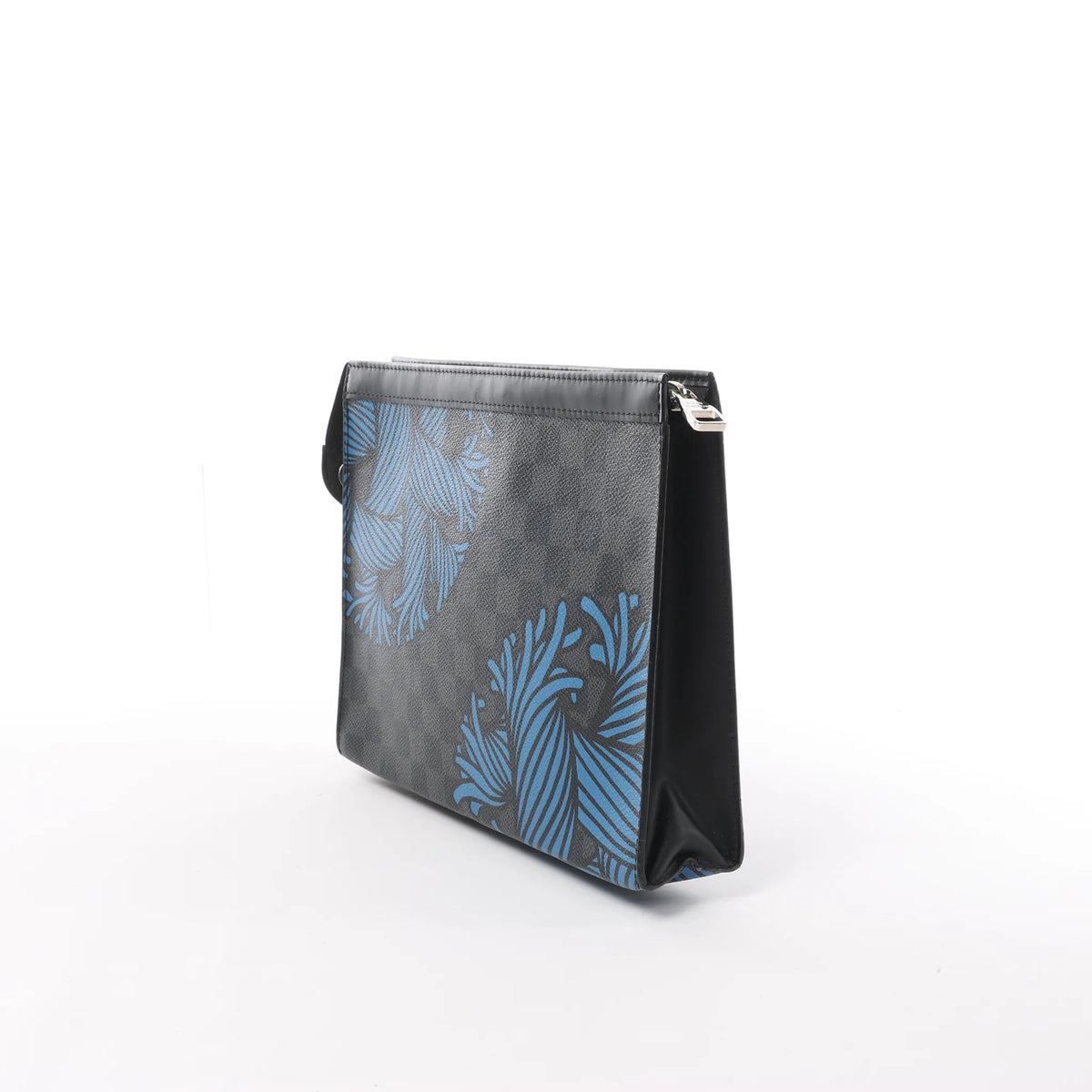 Louis Vuitton Pochette Voyage Damier Graphite Clutch in Black x Blue N62260
