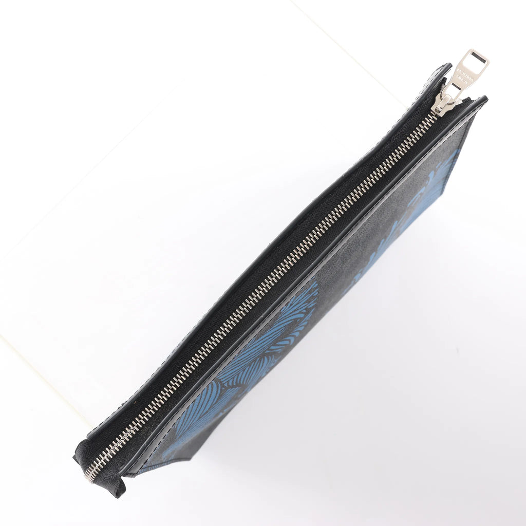 Louis Vuitton Pochette Voyage Damier Graphite Clutch in Black x Blue N62260