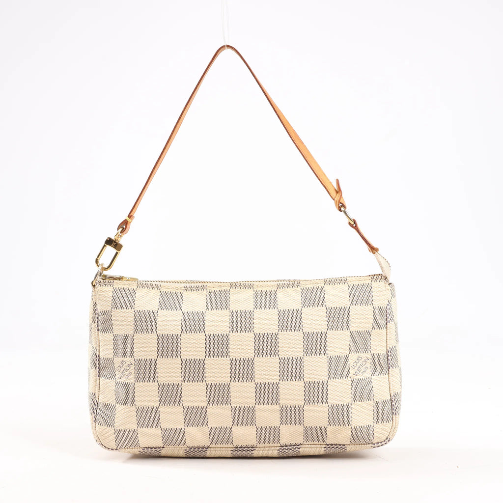 Louis Vuitton Pochette Accessoire Damier Azur Handbag in Beige N41207