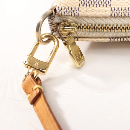 Louis Vuitton Pochette Accessoire Damier Azur Handbag in Beige N41207