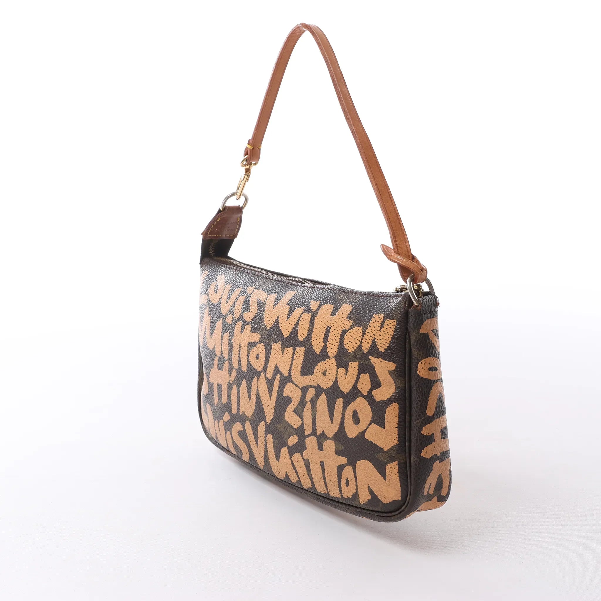 Louis Vuitton Pochette Accessoire Monogram Graffiti Handbag in Brown M92193