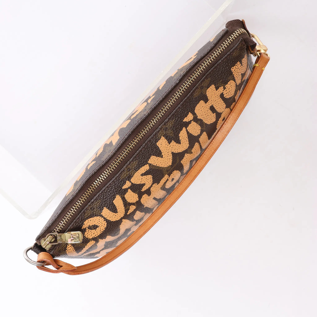 Louis Vuitton Pochette Accessoire Monogram Graffiti Handbag in Brown M92193
