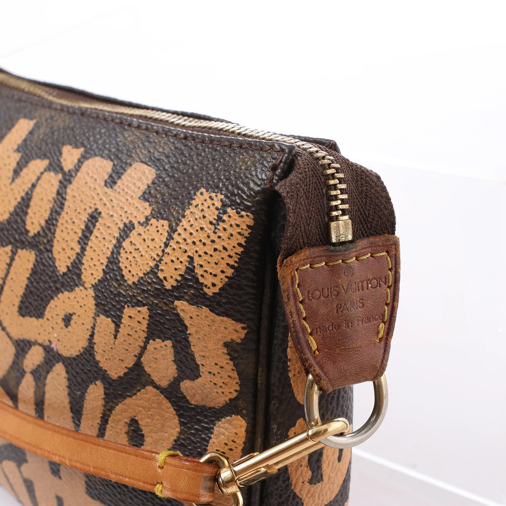 Louis Vuitton Pochette Accessoire Monogram Graffiti Handbag in Brown M92193
