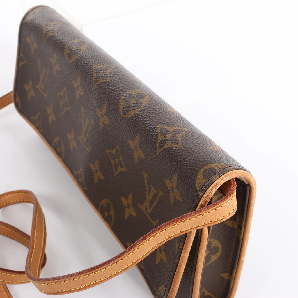 Louis Vuitton Pochette Twin GM Monogram Canvas Crossbody Bag in Brown M51852