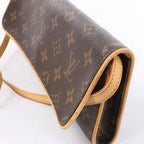 Louis Vuitton Pochette Twin GM Monogram Canvas Crossbody Bag in Brown M51852