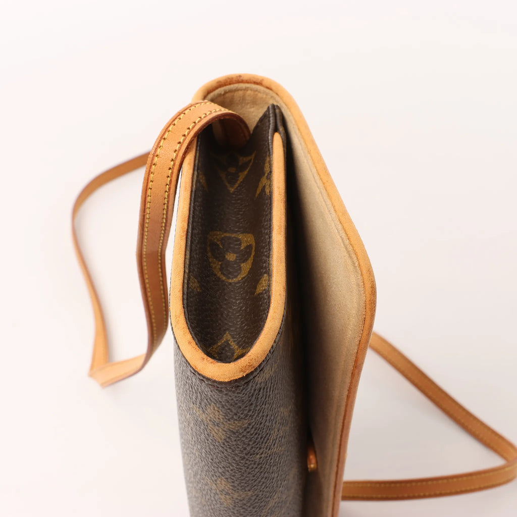 Louis Vuitton Pochette Twin GM Monogram Canvas Crossbody Bag in Brown M51852