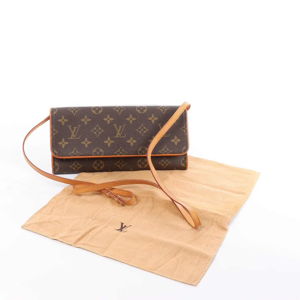 Louis Vuitton Pochette Twin GM Monogram Canvas Crossbody Bag in Brown M51852