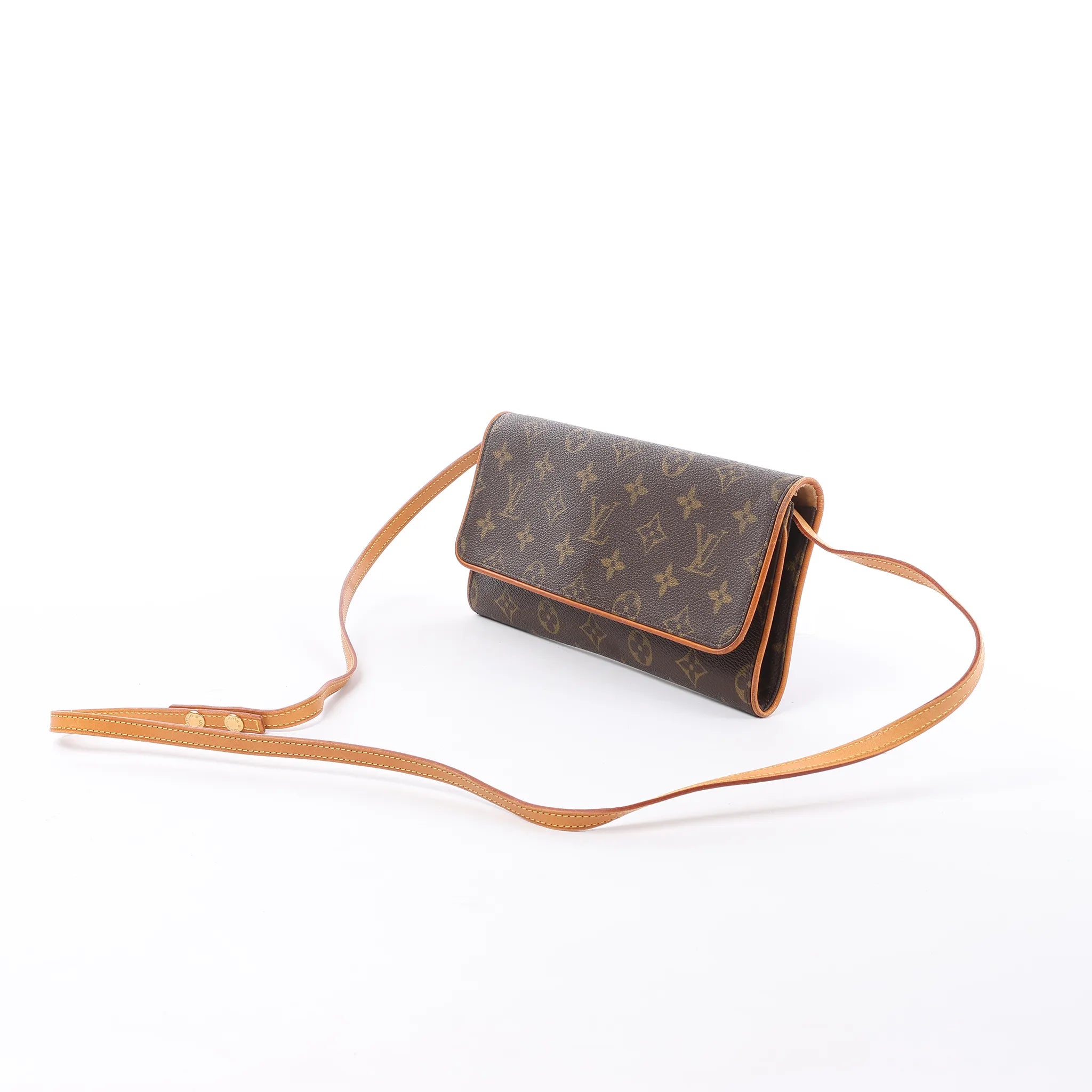 Louis Vuitton Pochette Twin GM Monogram Canvas Crossbody Bag in Brown M51852