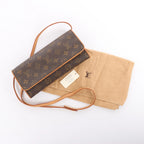 Louis Vuitton Pochette Twin GM Monogram Canvas Shoulder Bag in Brown M51852