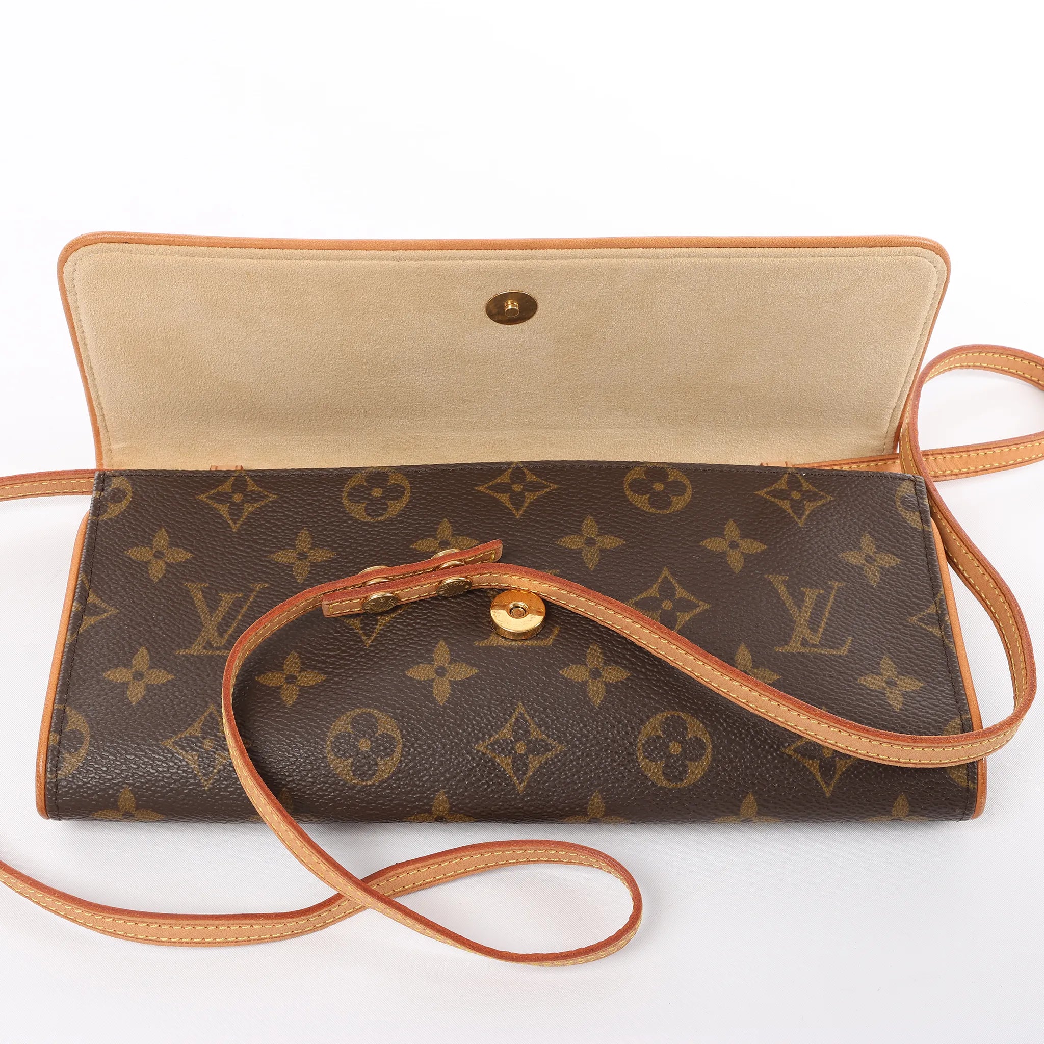 Louis Vuitton Pochette Twin GM Monogram Canvas Shoulder Bag in Brown M51852