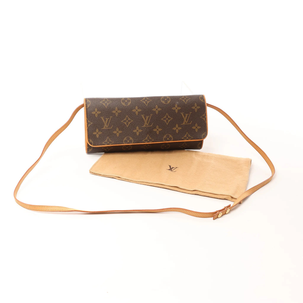 Louis Vuitton Pochette Twin GM Monogram Canvas Crossbody Bag in Brown M51852
