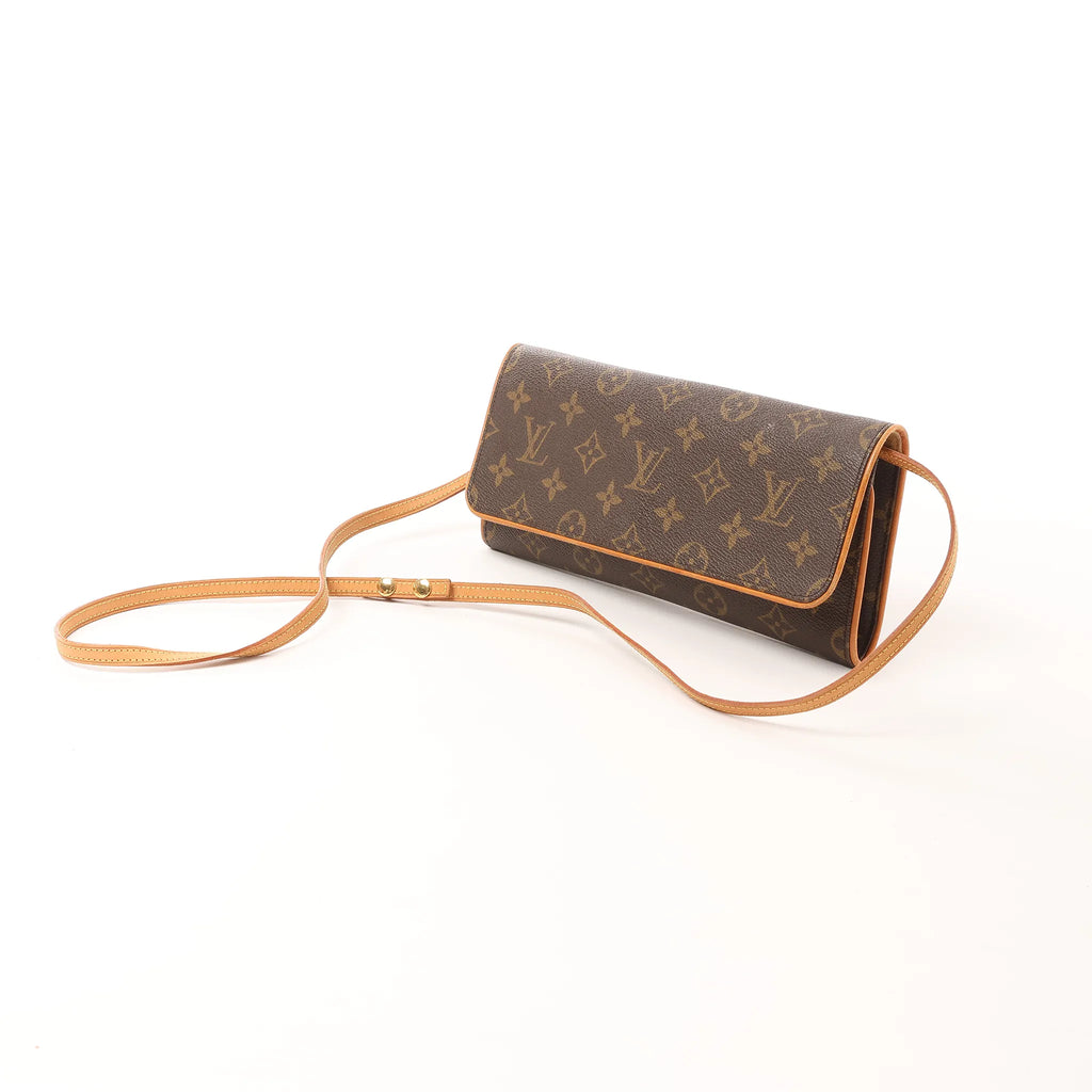 Louis Vuitton Pochette Twin GM Monogram Canvas Crossbody Bag in Brown M51852