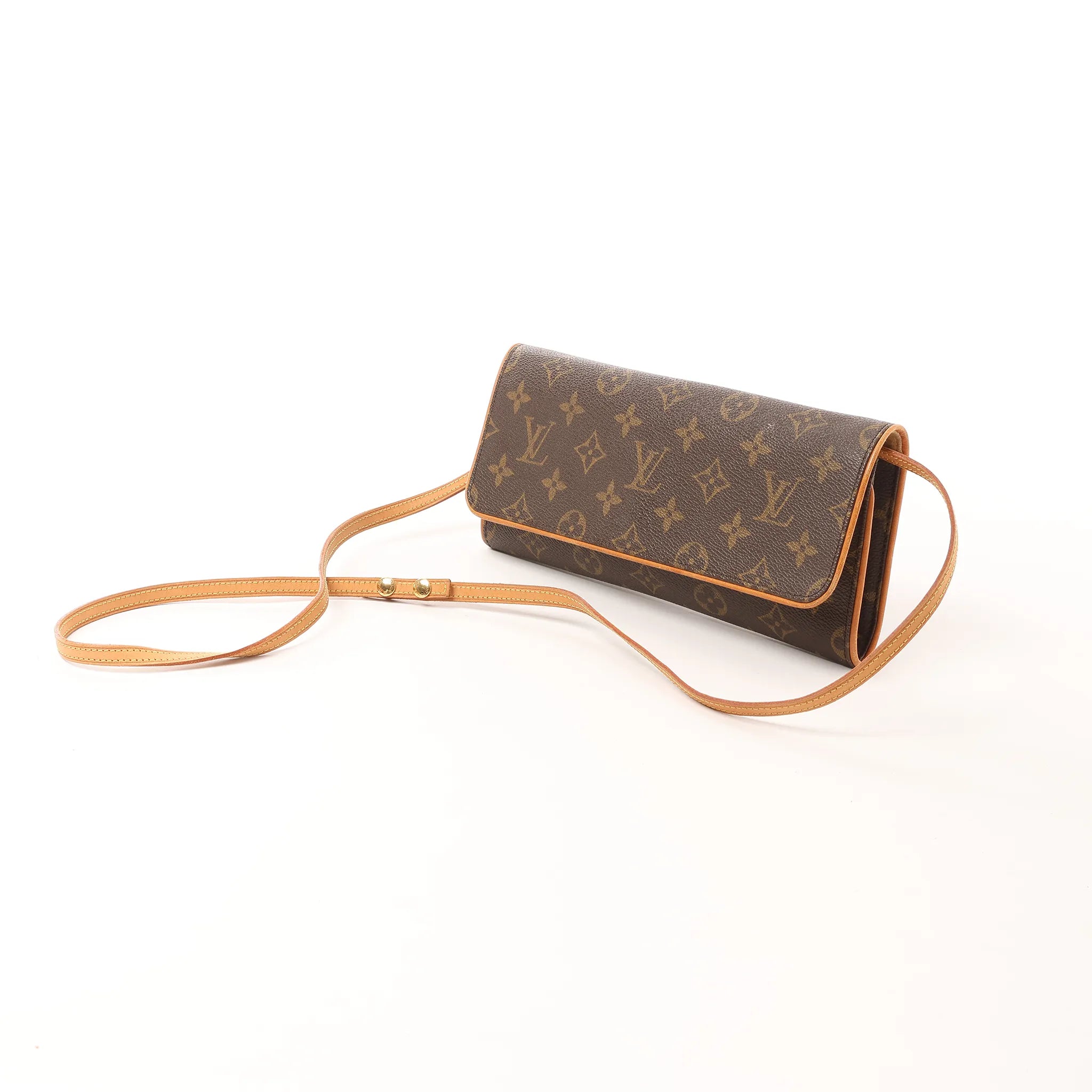 Louis Vuitton Pochette Twin GM Monogram Canvas Crossbody Bag in Brown M51852