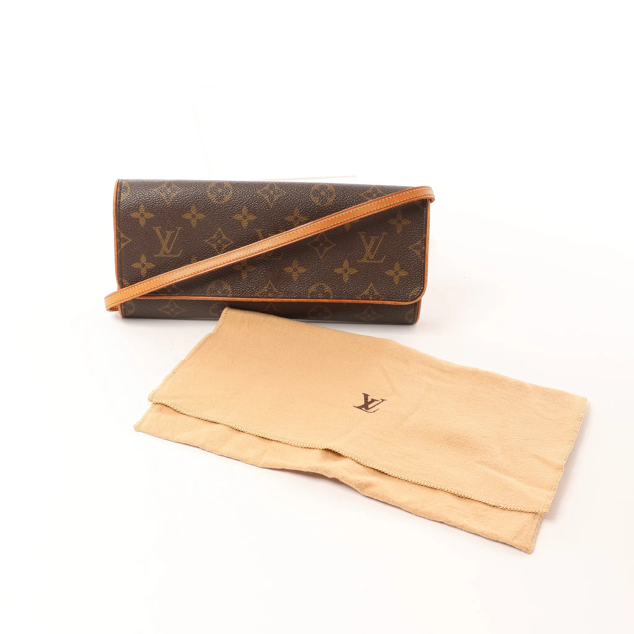 Louis Vuitton Pochette Twin GM Monogram Canvas Crossbody Bag in Brown M51852