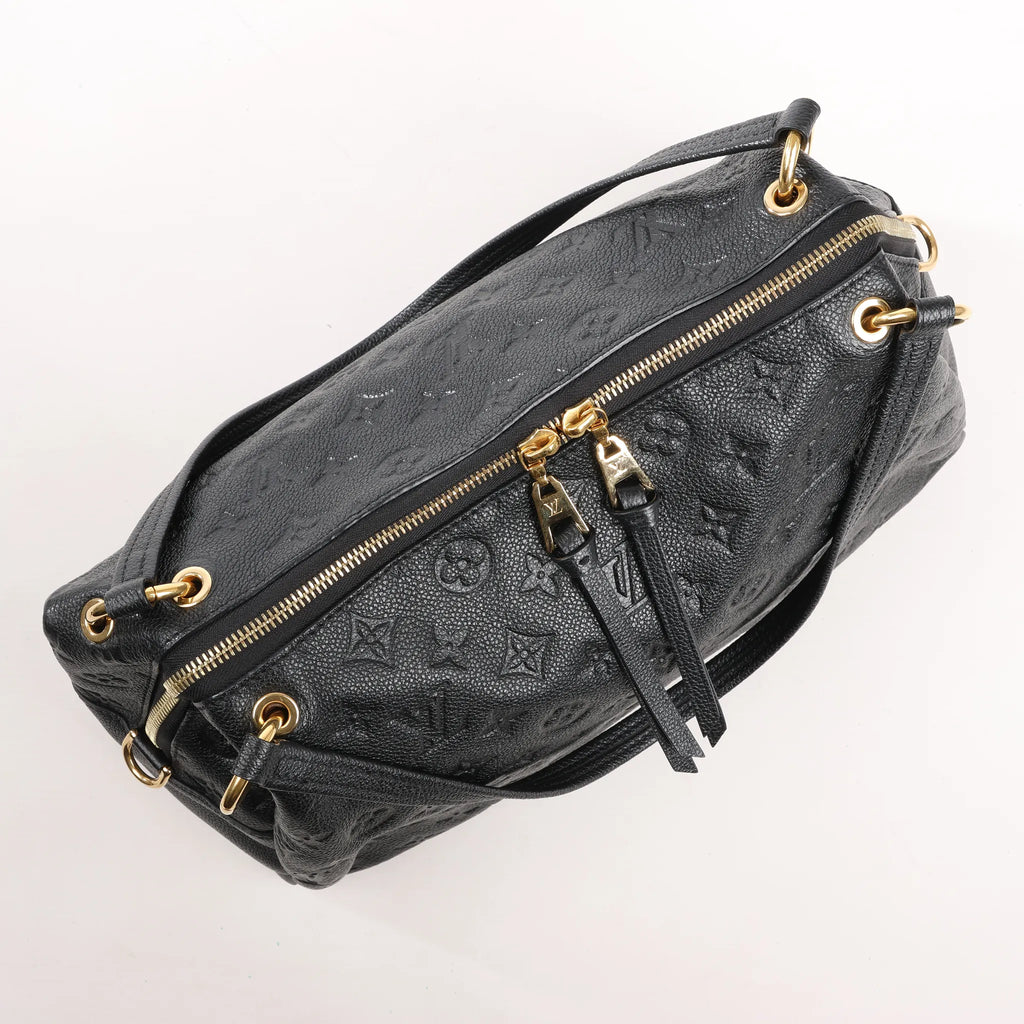 Louis Vuitton Pontheiu Monogram Empreinte Shoulder Bag in Black M43719
