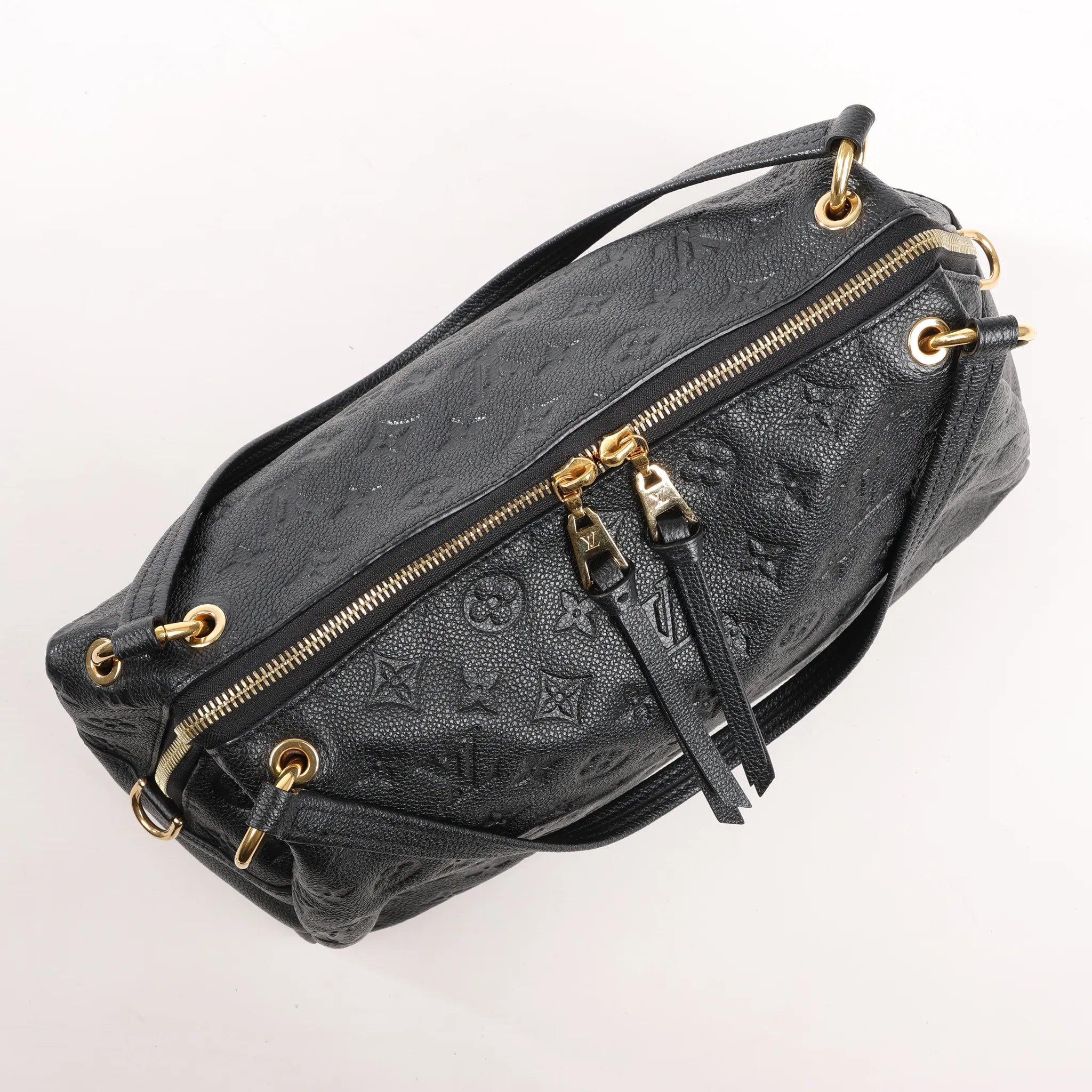 Louis Vuitton Pontheiu Monogram Empreinte Shoulder Bag in Black M43719