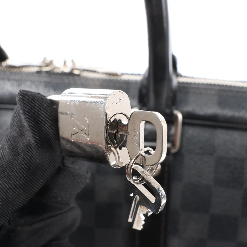 Louis Vuitton Porte Document Voyages Damier Graphite Handbag in Black N41125
