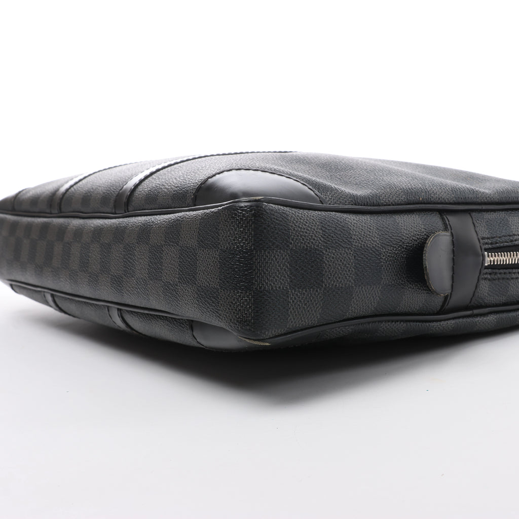 Bolso Louis Vuitton Porte Documents Voyages Damier Graphite en gris oscuro N41125