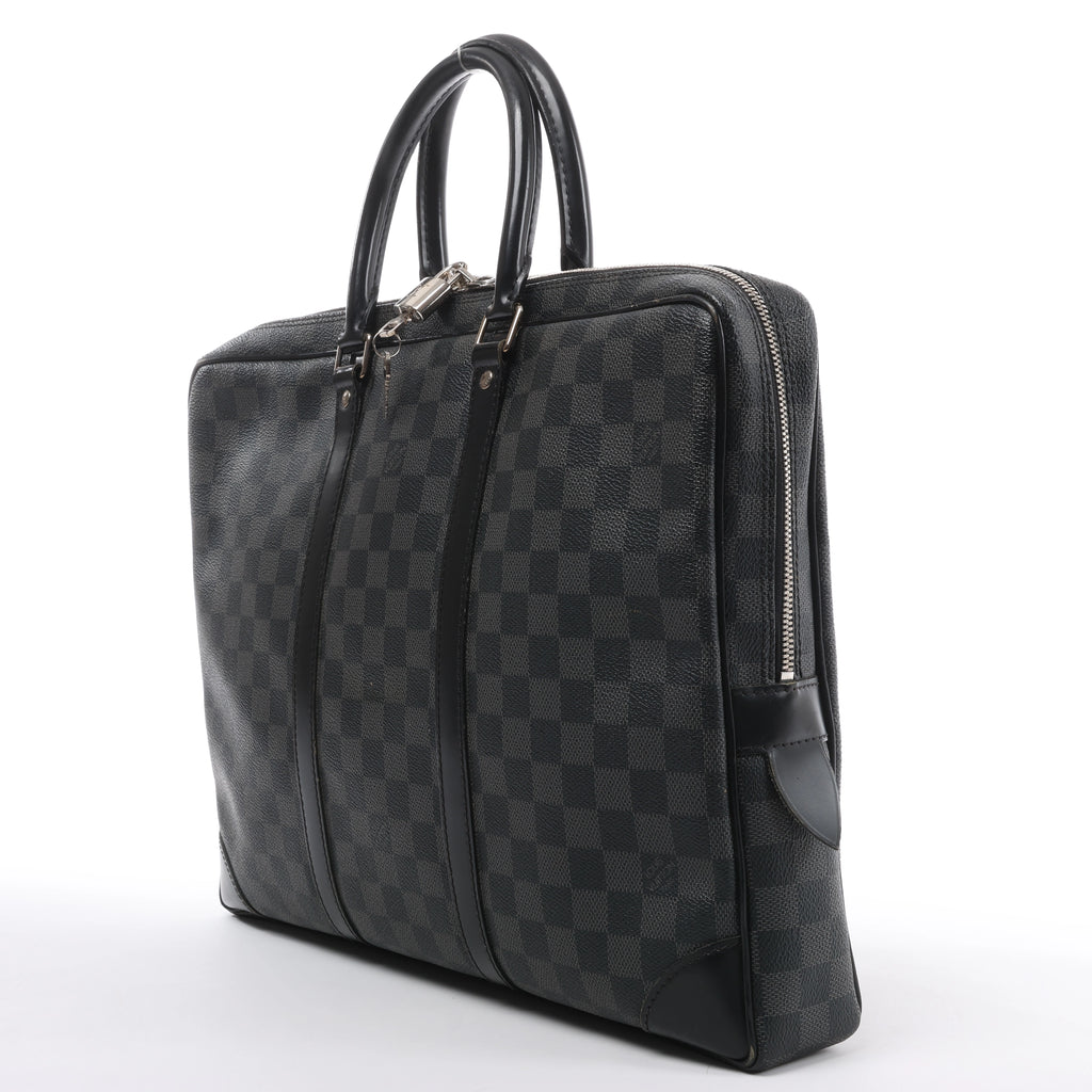 Bolso Louis Vuitton Porte Documents Voyages Damier Graphite en gris oscuro N41125