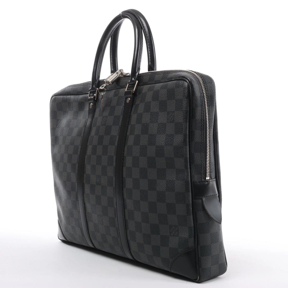 Bolso Louis Vuitton Porte Documents Voyages Damier Graphite en gris oscuro N41125