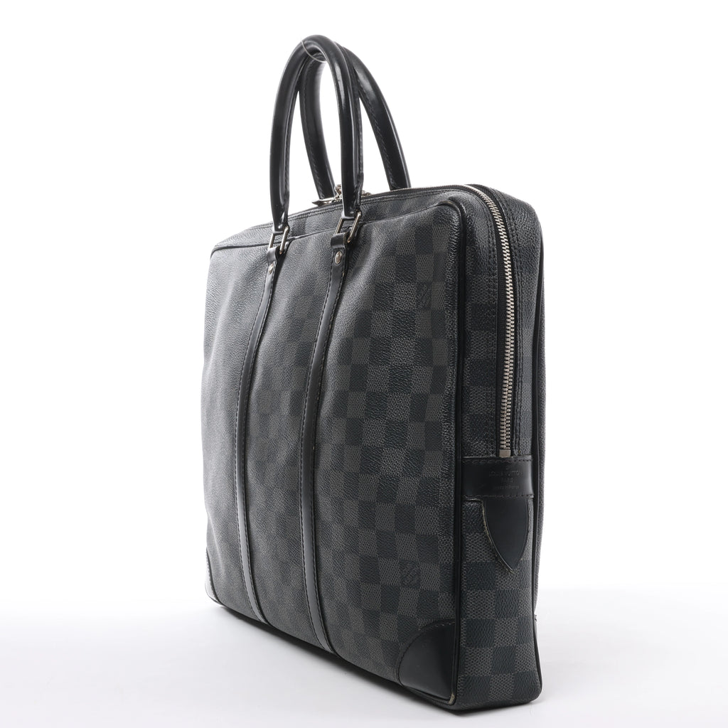 Bolso Louis Vuitton Porte Documents Voyages Damier Graphite en gris oscuro N41125