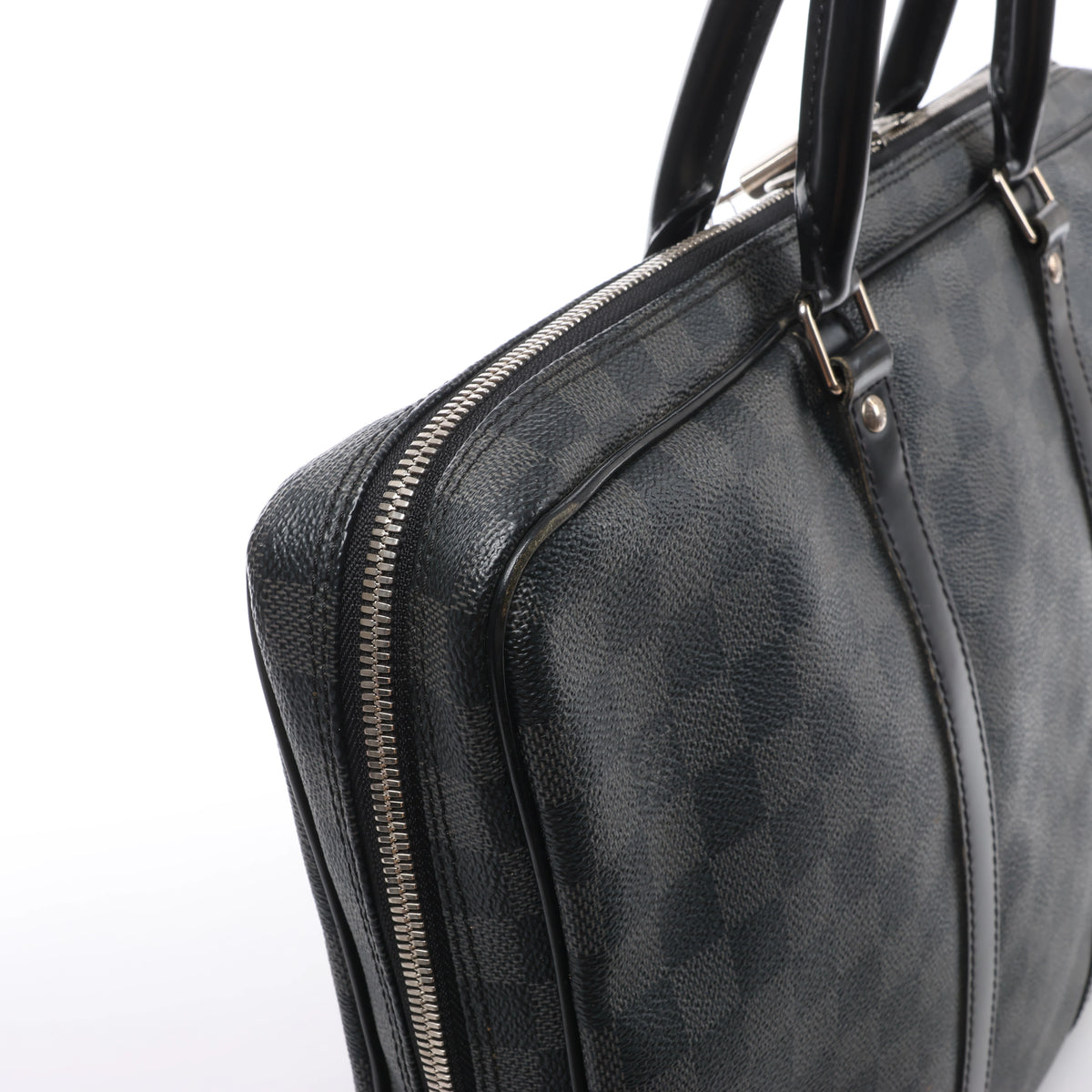 Bolso Louis Vuitton Porte Documents Voyages Damier Graphite en gris oscuro N41125