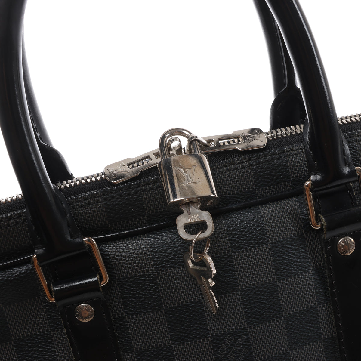 Bolso Louis Vuitton Porte Documents Voyages Damier Graphite en gris oscuro N41125
