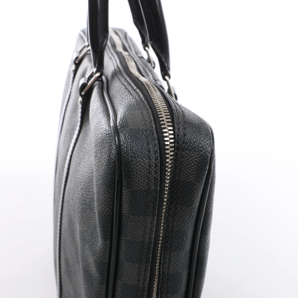 Bolso Louis Vuitton Porte Documents Voyages Damier Graphite en gris oscuro N41125