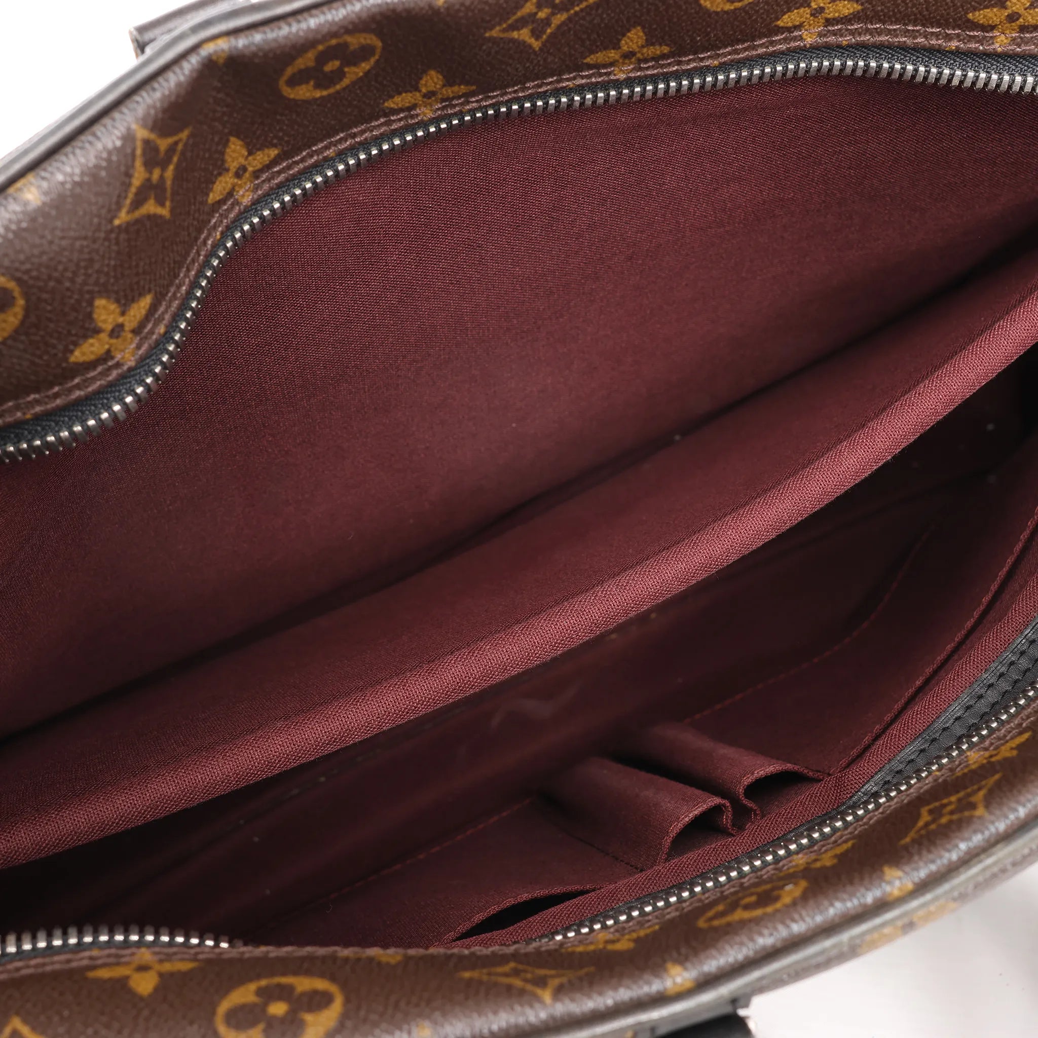Louis Vuitton Monogram Macassar Porte Document Voyages Handbag in Brown M40224