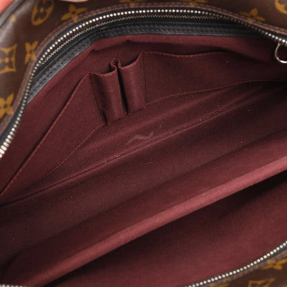 Louis Vuitton Monogram Macassar Porte Document Voyages Handbag in Brown M40224