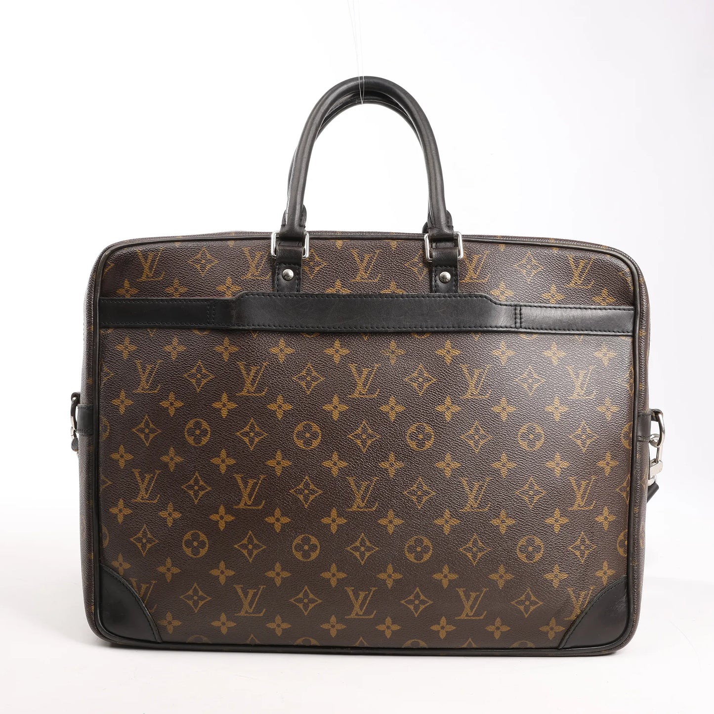 Louis Vuitton Monogram Macassar Porte Document Voyages Handbag in Brown M40224