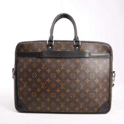 Louis Vuitton Monogram Macassar Porte Document Voyages Handbag in Brown M40224