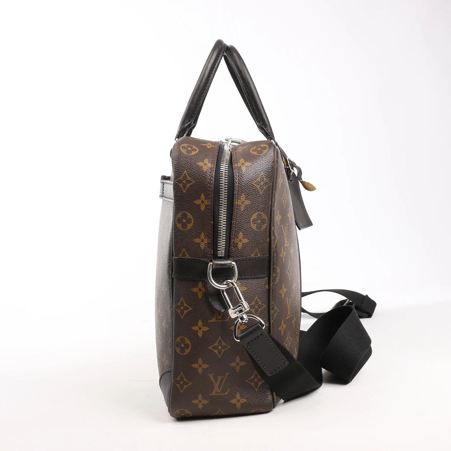 Louis Vuitton Monogram Macassar Porte Document Voyages Handbag in Brown M40224