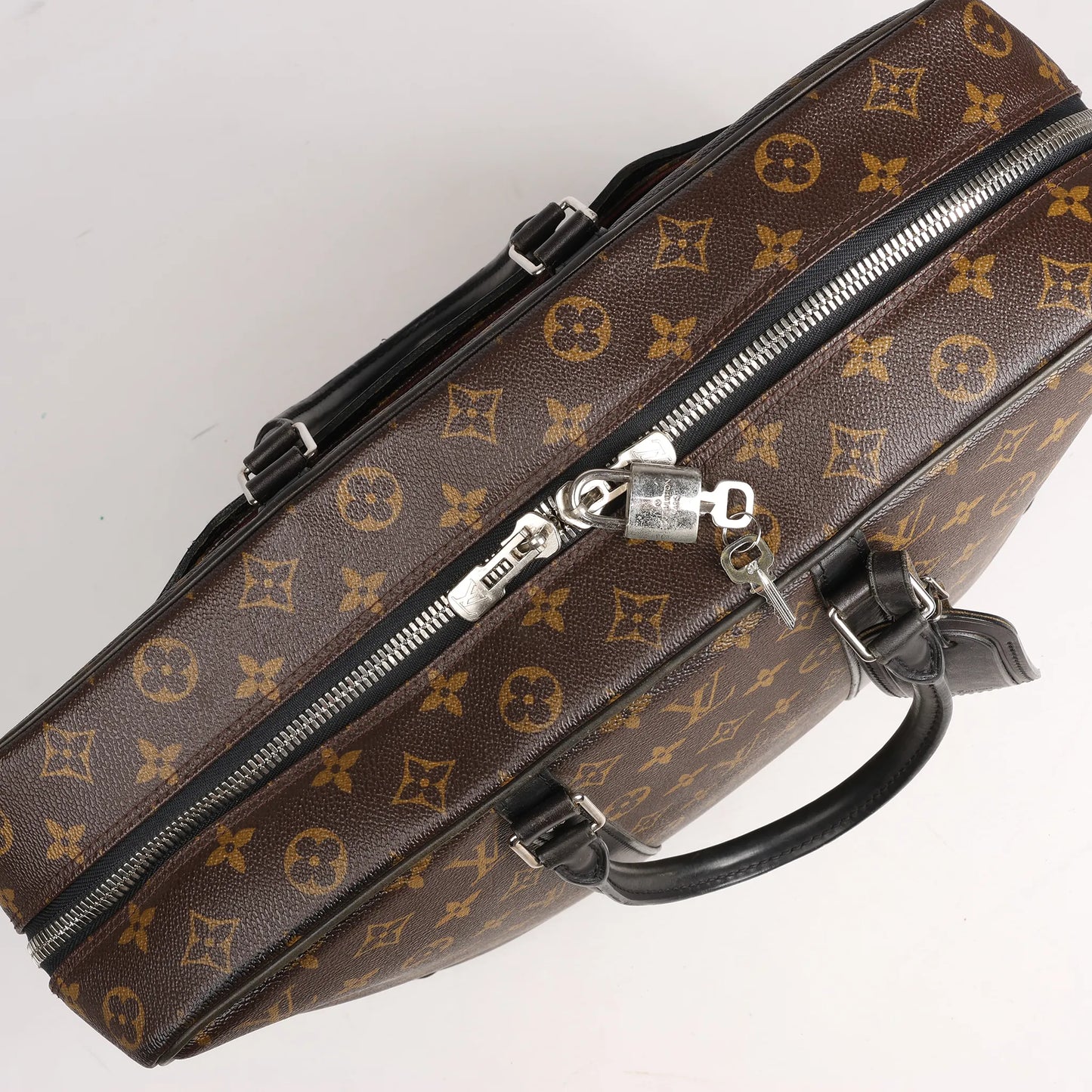 Louis Vuitton Monogram Macassar Porte Document Voyages Handbag in Brown M40224
