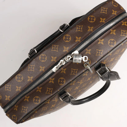 Louis Vuitton Monogram Macassar Porte Document Voyages Handbag in Brown M40224