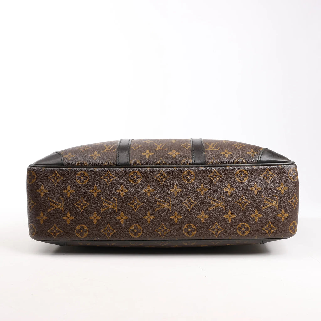 Louis Vuitton Monogram Macassar Porte Document Voyages Handbag in Brown M40224