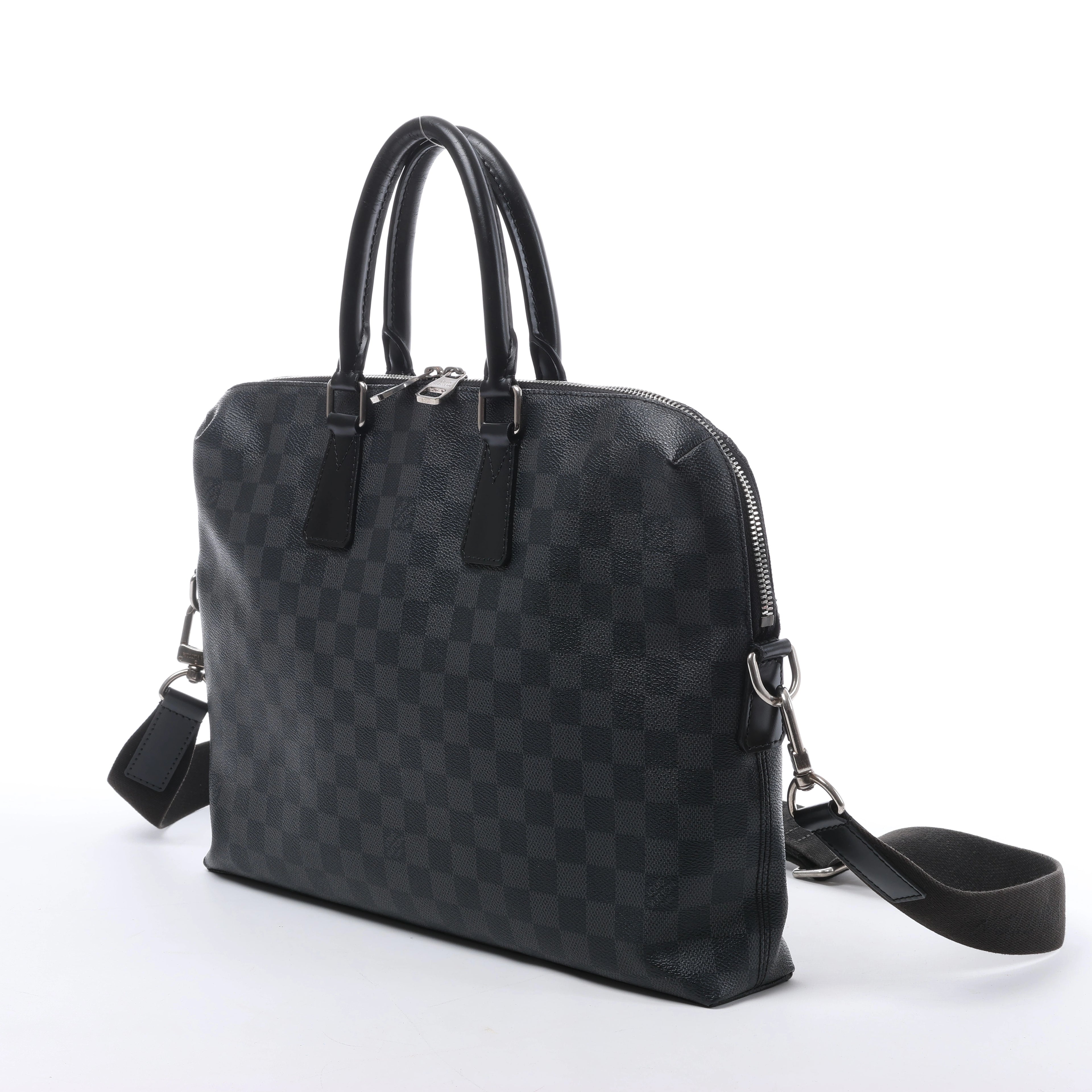 Louis Vuitton Porte Documents Jour Damier Graphite 2Way Handbag in Black N48224