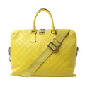 Louis Vuitton Porte-Documents Jour yellow Damier Infini leather bag with rolled handles, double zip closure and detachable logo shoulder strap.